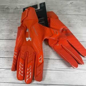 Under Armour F9 Nitro Football Gloves Men's Large Orange Sticky Grip NWT